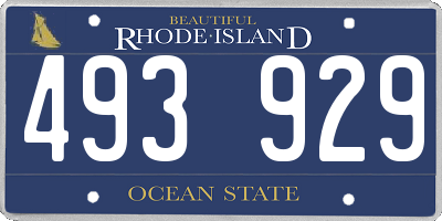 RI license plate 493929