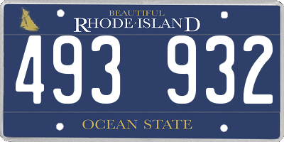 RI license plate 493932