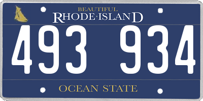 RI license plate 493934