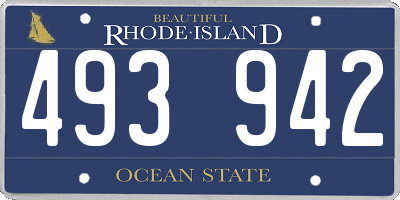 RI license plate 493942