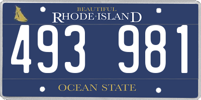 RI license plate 493981