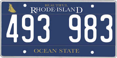RI license plate 493983