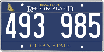 RI license plate 493985