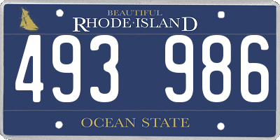 RI license plate 493986