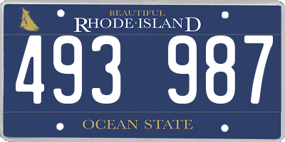 RI license plate 493987