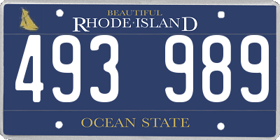 RI license plate 493989