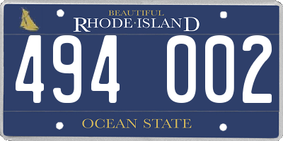 RI license plate 494002