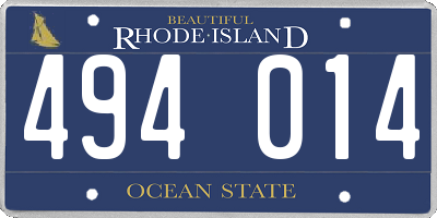 RI license plate 494014