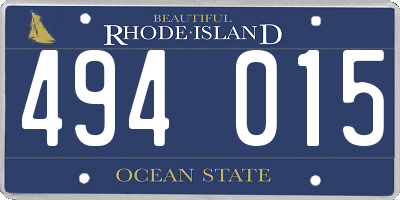 RI license plate 494015