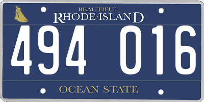 RI license plate 494016