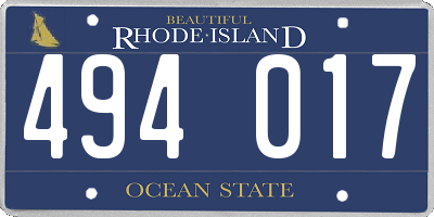 RI license plate 494017