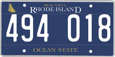 RI license plate 494018