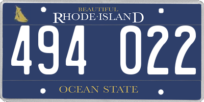 RI license plate 494022