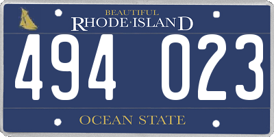RI license plate 494023