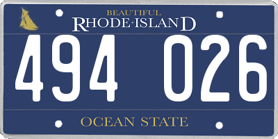RI license plate 494026