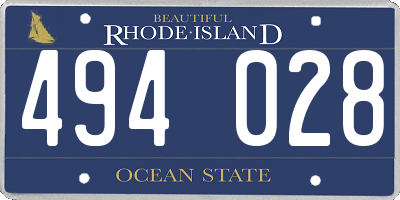 RI license plate 494028