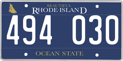 RI license plate 494030