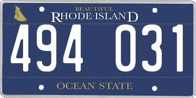 RI license plate 494031