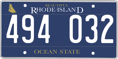RI license plate 494032