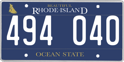 RI license plate 494040