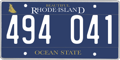 RI license plate 494041