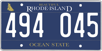 RI license plate 494045