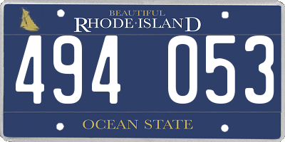 RI license plate 494053