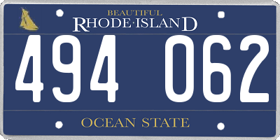 RI license plate 494062