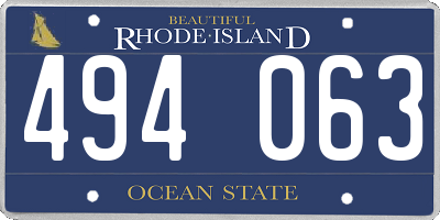 RI license plate 494063