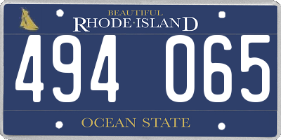 RI license plate 494065