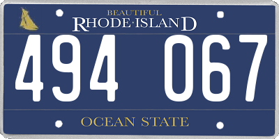 RI license plate 494067