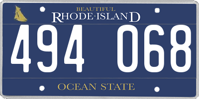 RI license plate 494068