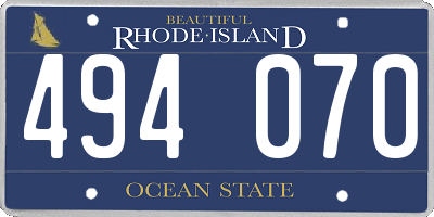 RI license plate 494070