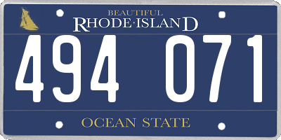 RI license plate 494071