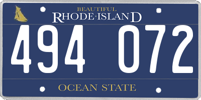 RI license plate 494072