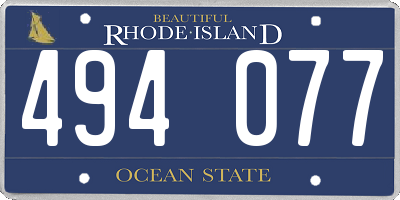 RI license plate 494077