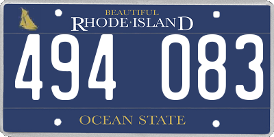 RI license plate 494083
