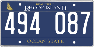 RI license plate 494087