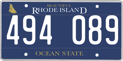 RI license plate 494089