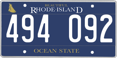 RI license plate 494092