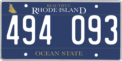 RI license plate 494093