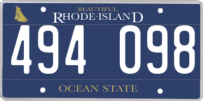 RI license plate 494098