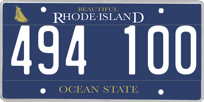 RI license plate 494100