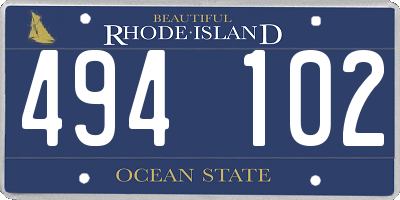 RI license plate 494102