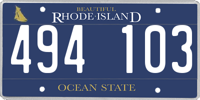 RI license plate 494103