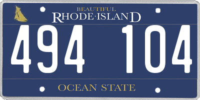 RI license plate 494104