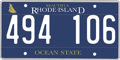 RI license plate 494106