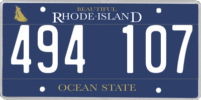 RI license plate 494107