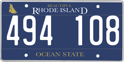 RI license plate 494108