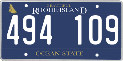 RI license plate 494109